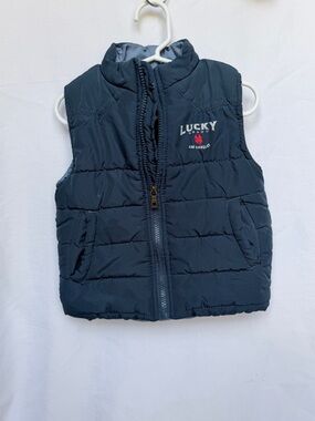 Lucky Brand Navy Blue Quilted Puffer Vest